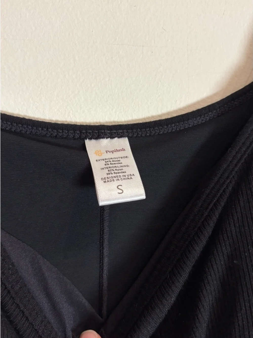 Popilush Shapewear Modal Ribbed Slimming Maxi Dress in Black Size Small - Picture 5 of 5